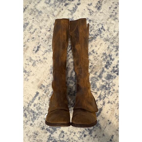 Donald Pliner Distressed Brown Leather Mid-Calf Boots Side Zip Women’s 10M - Picture 8 of 12